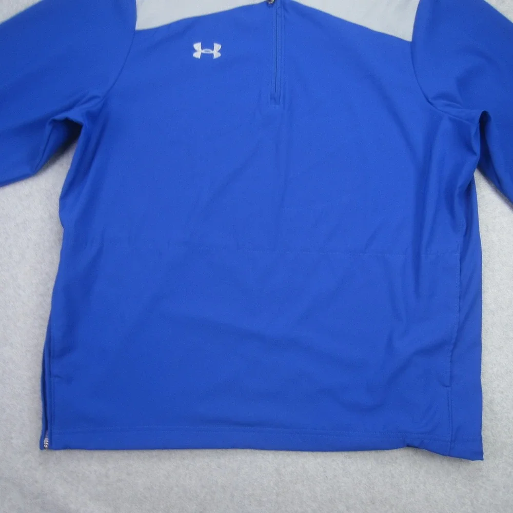 Under Armour Pullover Mens Medium Blue 1/2  Zip Loose‎ Fit Side Zip Jacket